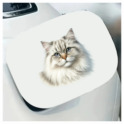 White Siberian Cat With Blue Eyes Vinyl Sticker Decal