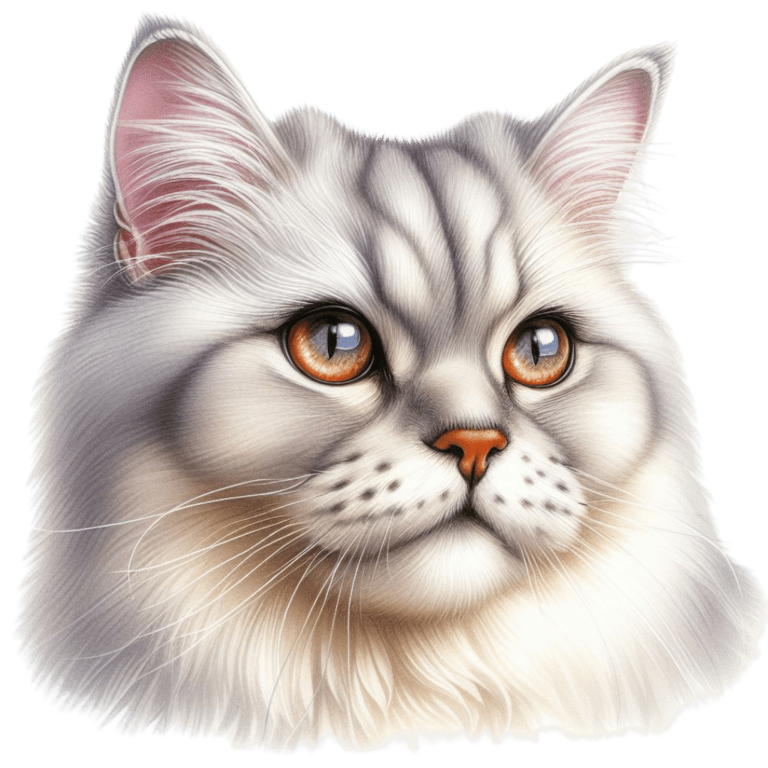 White Persian Cat With Orange Eyes Vinyl Sticker Decal