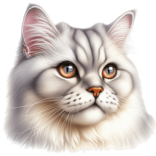 White Persian Cat With Orange Eyes Vinyl Sticker Decal