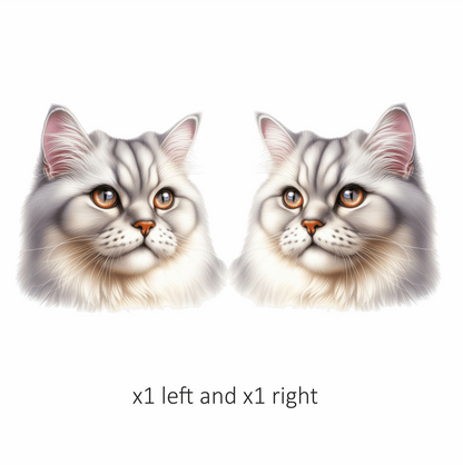 White Persian Cat With Orange Eyes Vinyl Sticker Decal