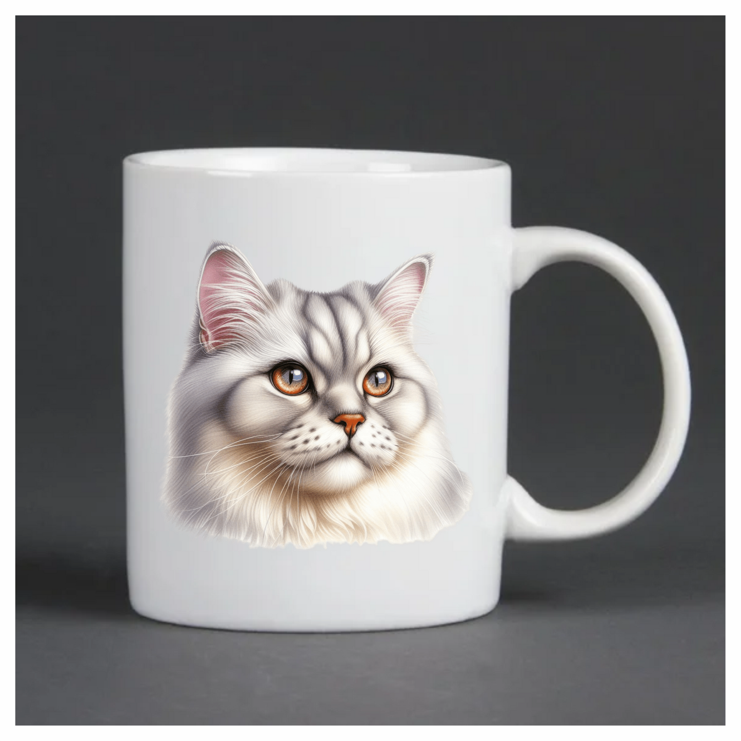 White Persian Cat With Orange Eyes Vinyl Sticker Decal