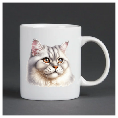 White Persian Cat With Orange Eyes Vinyl Sticker Decal