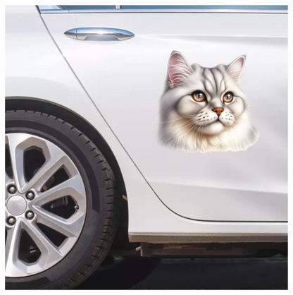 White Persian Cat With Orange Eyes Vinyl Sticker Decal