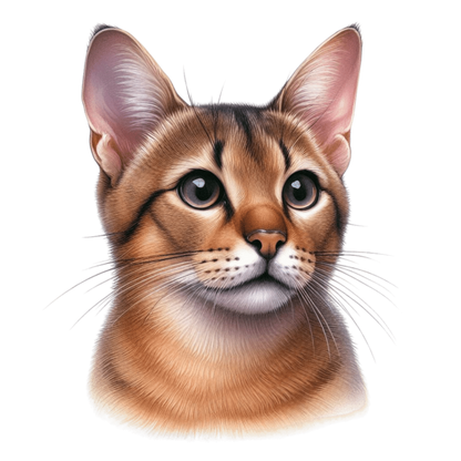 Brown Abyssinian Cat With Dark Eyes Vinyl Sticker Decal