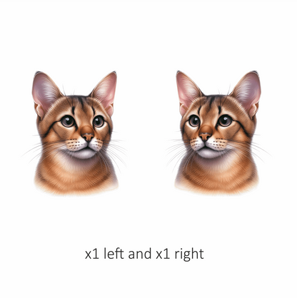 Brown Abyssinian Cat With Dark Eyes Vinyl Sticker Decal