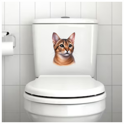 Brown Abyssinian Cat With Dark Eyes Vinyl Sticker Decal
