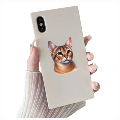 Brown Abyssinian Cat With Dark Eyes Vinyl Sticker Decal