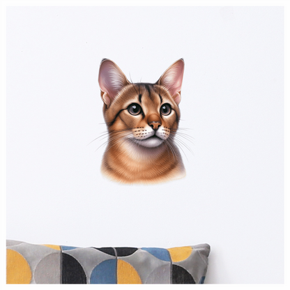Brown Abyssinian Cat With Dark Eyes Vinyl Sticker Decal