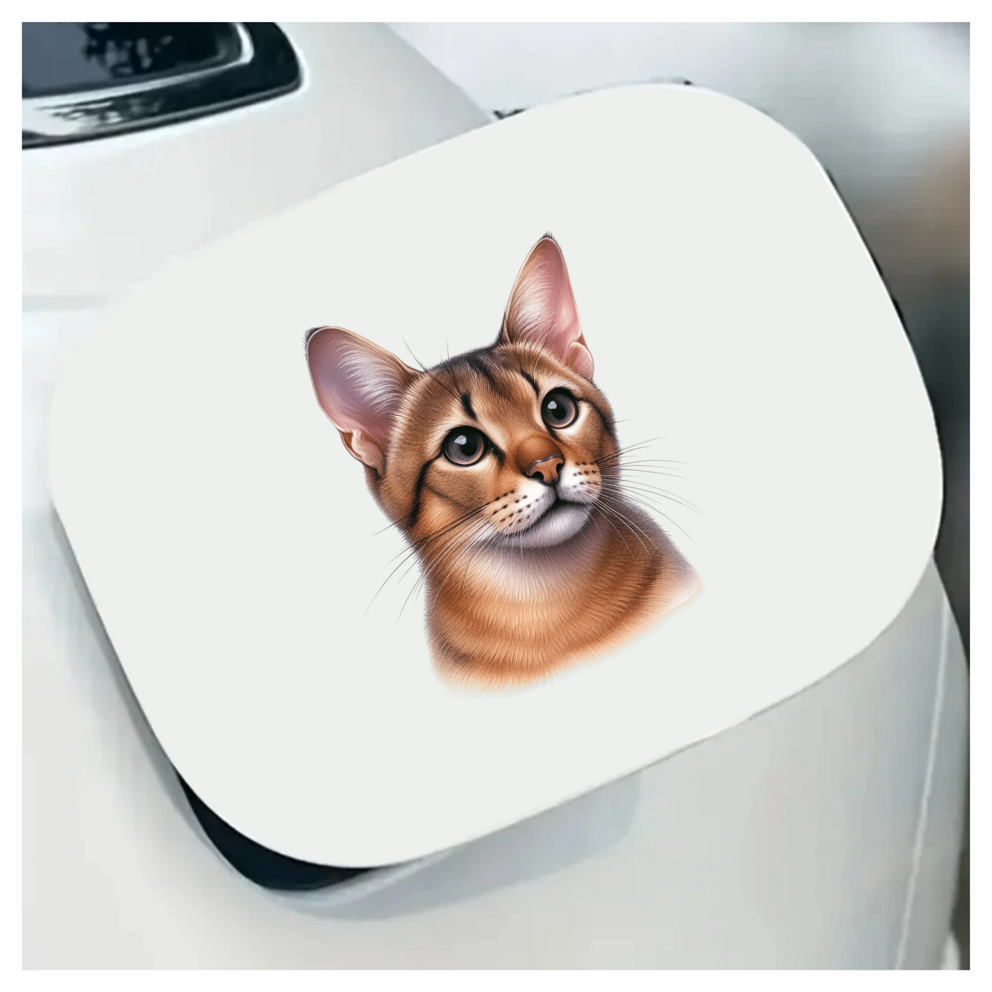 Brown Abyssinian Cat With Dark Eyes Vinyl Sticker Decal