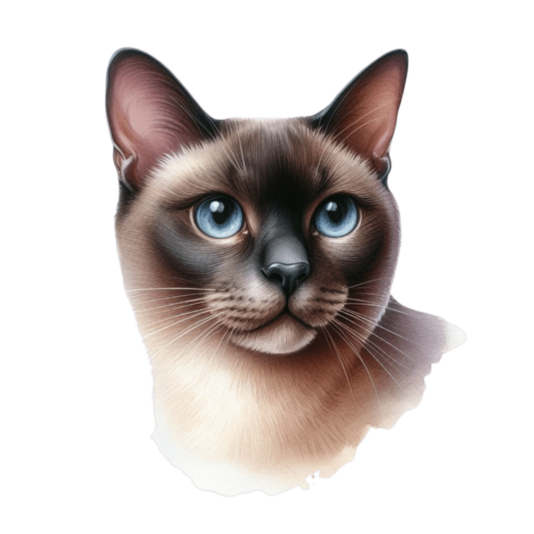 Brown Siamese Cat With Blue Eyes Vinyl Sticker Decal