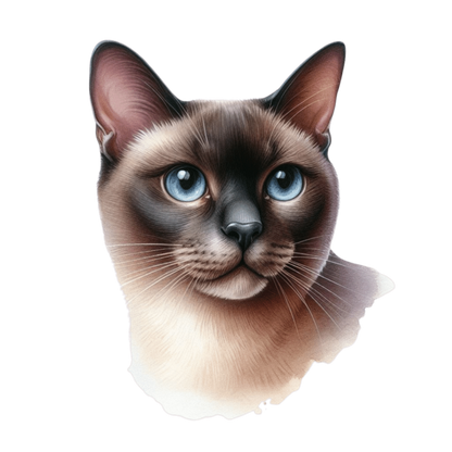 Brown Siamese Cat With Blue Eyes Vinyl Sticker Decal