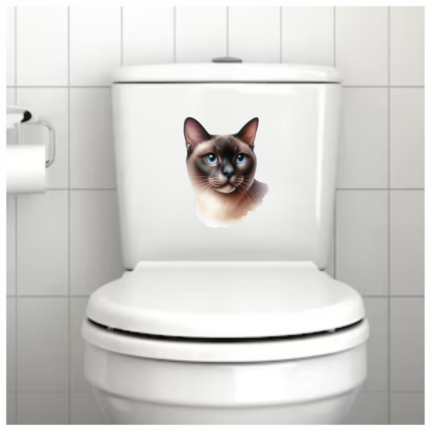 Brown Siamese Cat With Blue Eyes Vinyl Sticker Decal