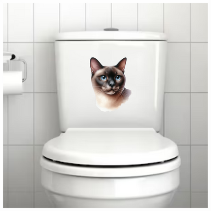 Brown Siamese Cat With Blue Eyes Vinyl Sticker Decal