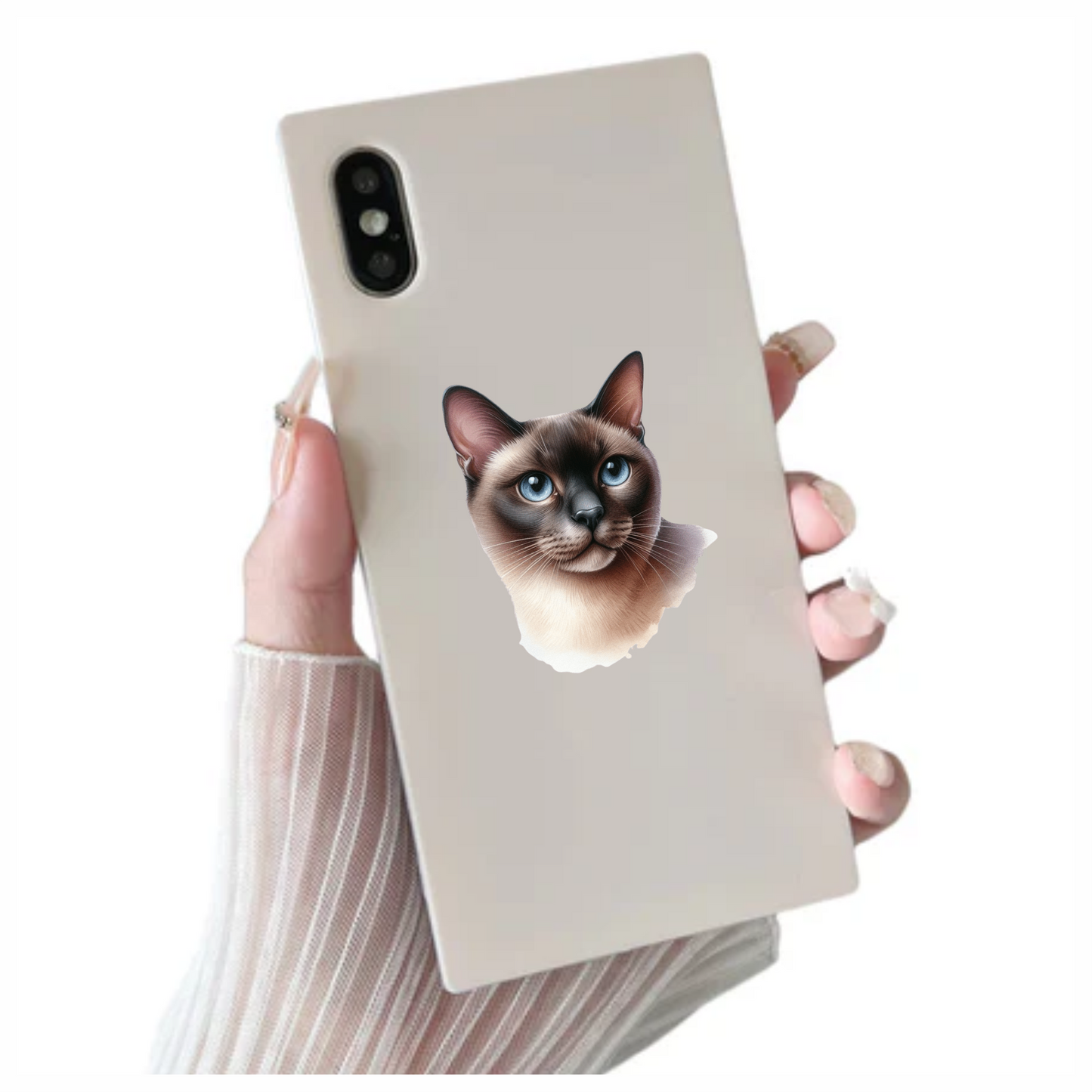 Brown Siamese Cat With Blue Eyes Vinyl Sticker Decal