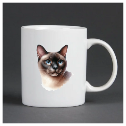 Brown Siamese Cat With Blue Eyes Vinyl Sticker Decal