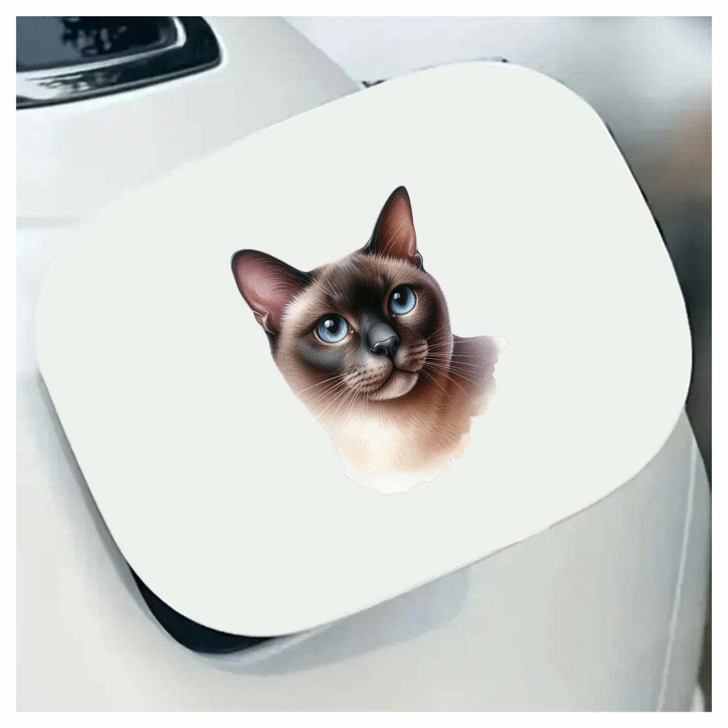 Brown Siamese Cat With Blue Eyes Vinyl Sticker Decal