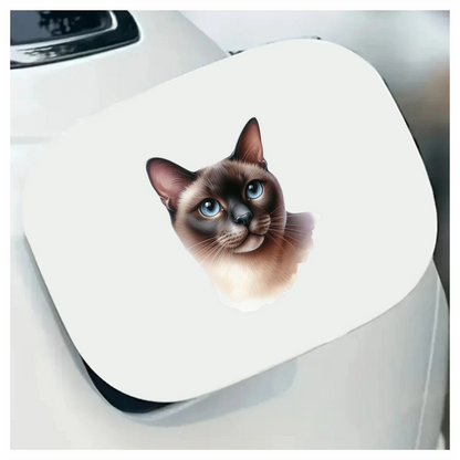 Brown Siamese Cat With Blue Eyes Vinyl Sticker Decal