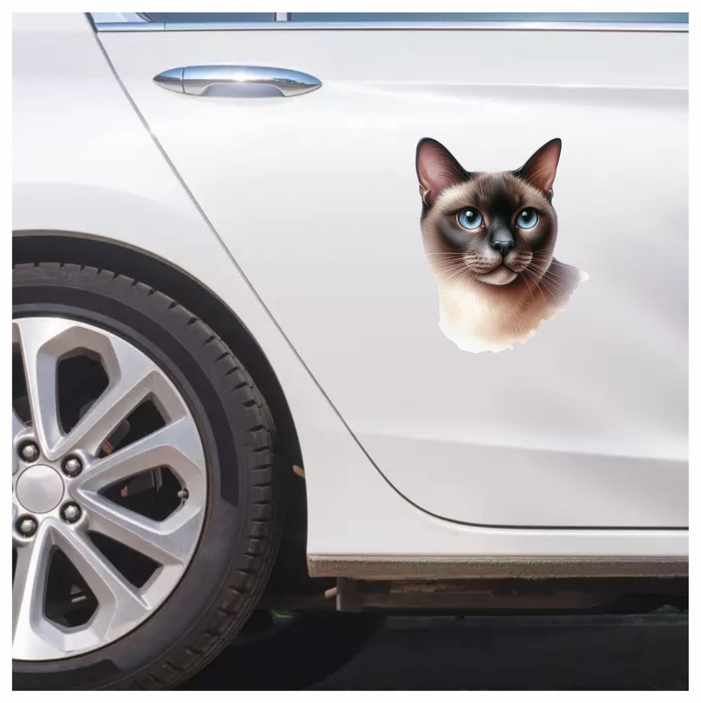 Brown Siamese Cat With Blue Eyes Vinyl Sticker Decal