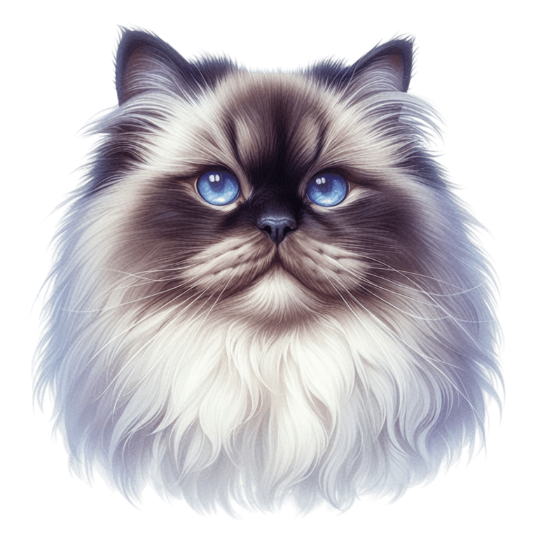 White Himalayan Cat With Blue Eyes Vinyl Sticker Decal