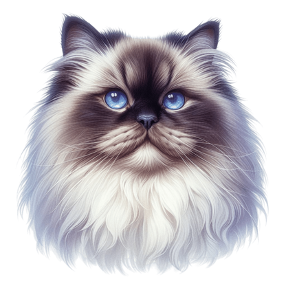 White Himalayan Cat With Blue Eyes Vinyl Sticker Decal