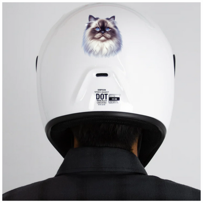 White Himalayan Cat With Blue Eyes Vinyl Sticker Decal