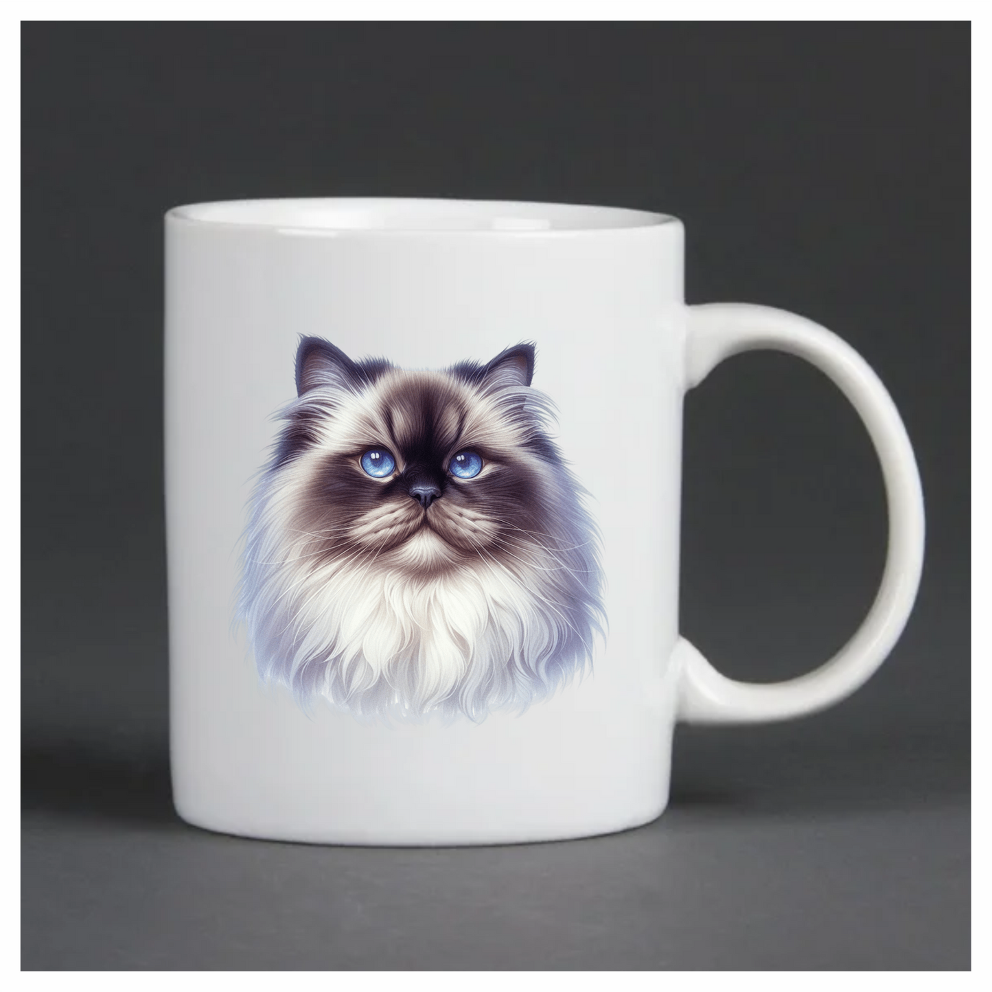 White Himalayan Cat With Blue Eyes Vinyl Sticker Decal