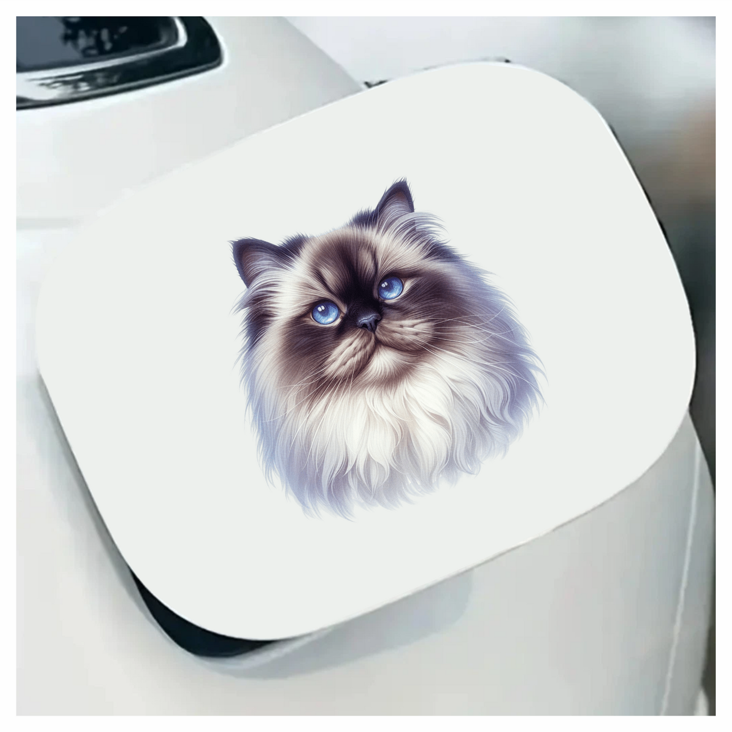 White Himalayan Cat With Blue Eyes Vinyl Sticker Decal