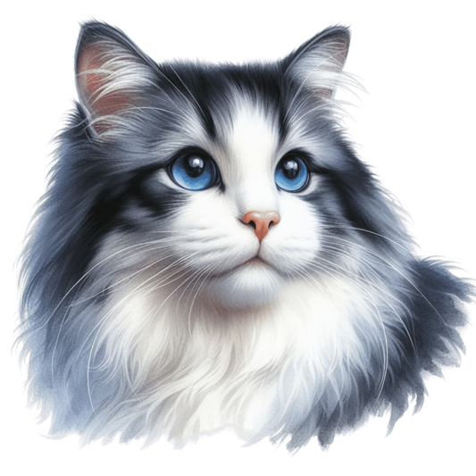 Gray White Cat With Blue Eyes Vinyl Sticker Decal