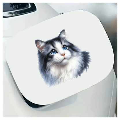 Gray White Cat With Blue Eyes Vinyl Sticker Decal