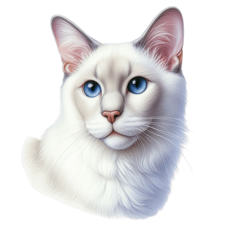 White Siamese Cat With Blue Eyes Vinyl Sticker Decal