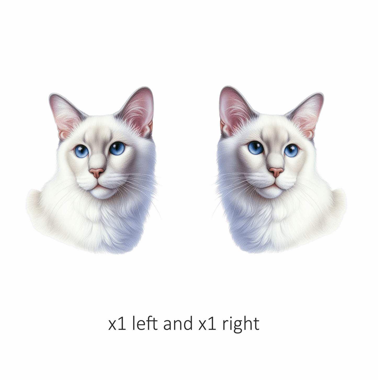 White Siamese Cat With Blue Eyes Vinyl Sticker Decal