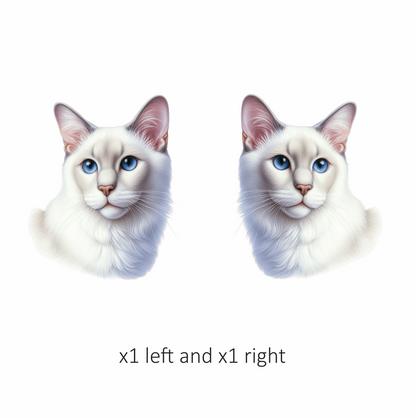 White Siamese Cat With Blue Eyes Vinyl Sticker Decal