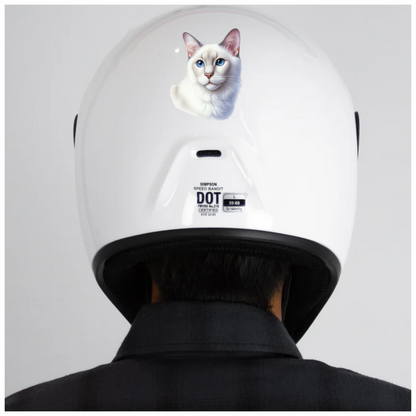 White Siamese Cat With Blue Eyes Vinyl Sticker Decal