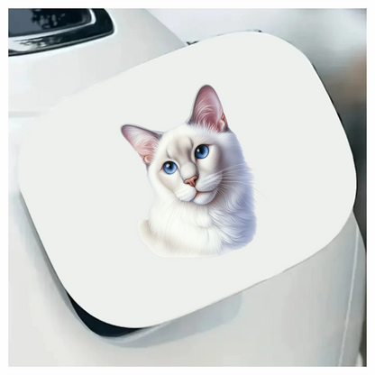 White Siamese Cat With Blue Eyes Vinyl Sticker Decal