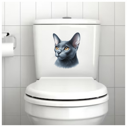 Gray Burmese Cat With Orange Eyes Vinyl Sticker Decal