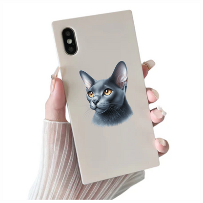 Gray Burmese Cat With Orange Eyes Vinyl Sticker Decal