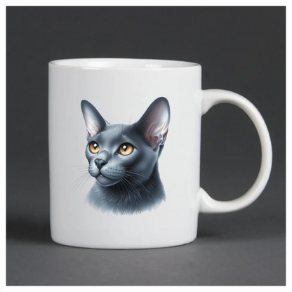 Gray Burmese Cat With Orange Eyes Vinyl Sticker Decal