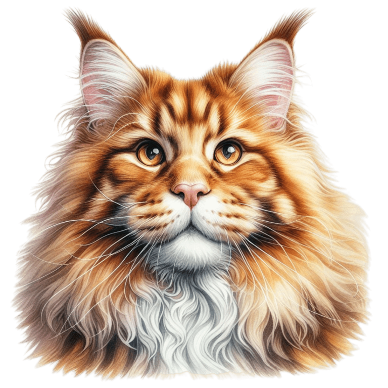 Orange Maine Coon Cat With Golden Eyes Vinyl Sticker Decal