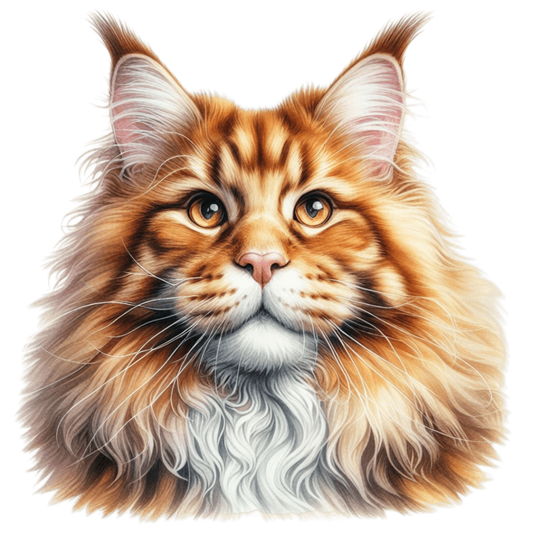 Orange Maine Coon Cat With Golden Eyes Vinyl Sticker Decal