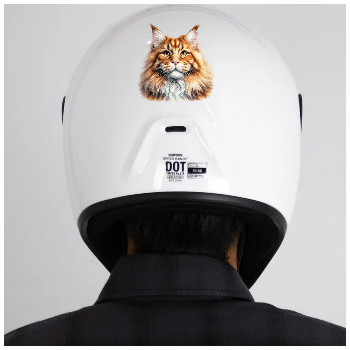 Orange Maine Coon Cat With Golden Eyes Vinyl Sticker Decal