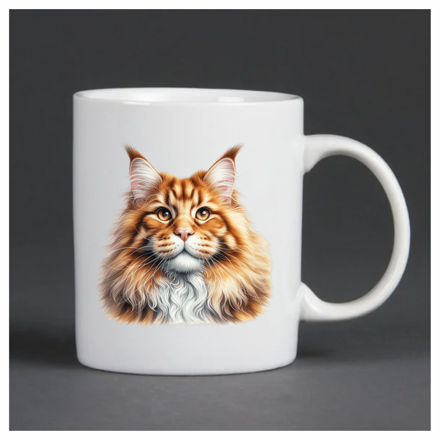 Orange Maine Coon Cat With Golden Eyes Vinyl Sticker Decal