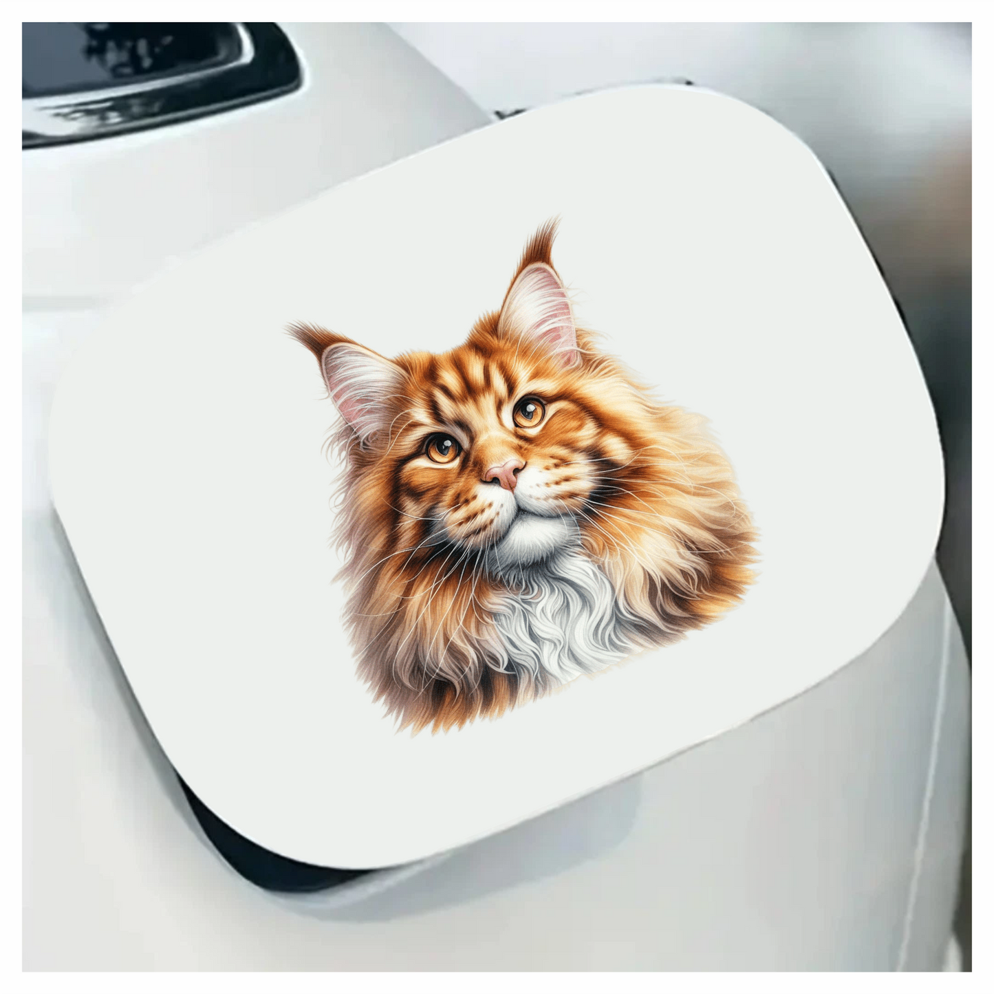 Orange Maine Coon Cat With Golden Eyes Vinyl Sticker Decal