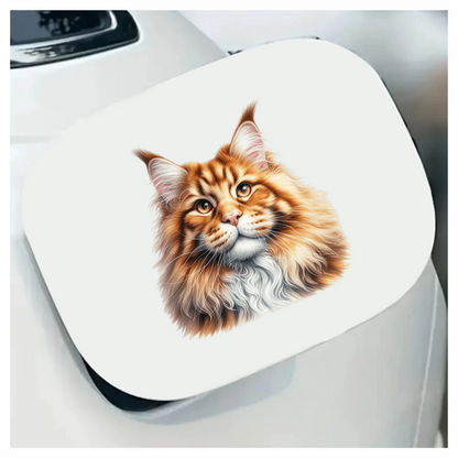 Orange Maine Coon Cat With Golden Eyes Vinyl Sticker Decal