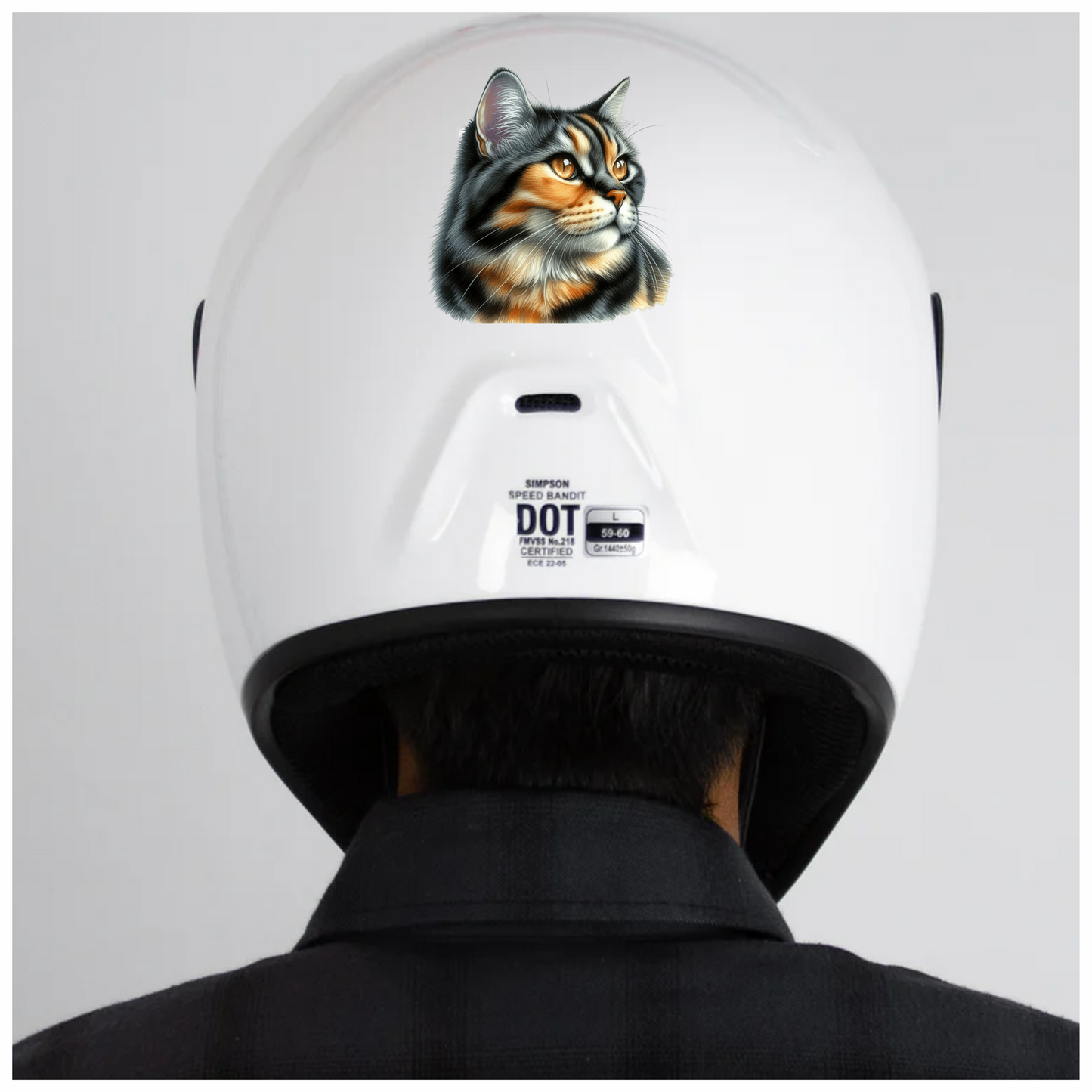 Black Tabby Cat With Golden Eyes Vinyl Sticker Decal