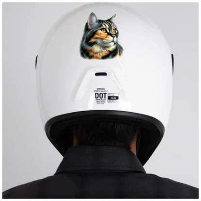 Black Tabby Cat With Golden Eyes Vinyl Sticker Decal