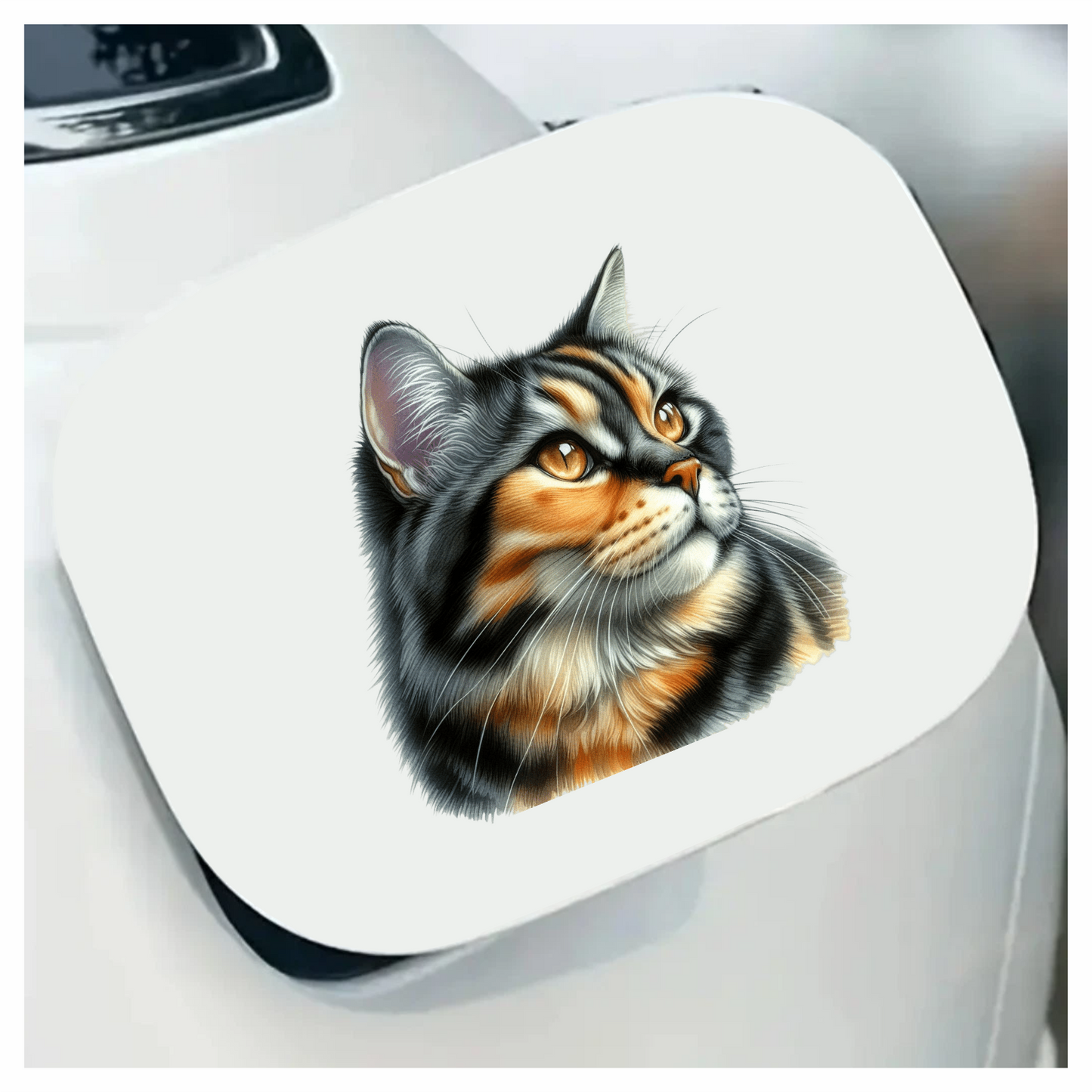 Black Tabby Cat With Golden Eyes Vinyl Sticker Decal