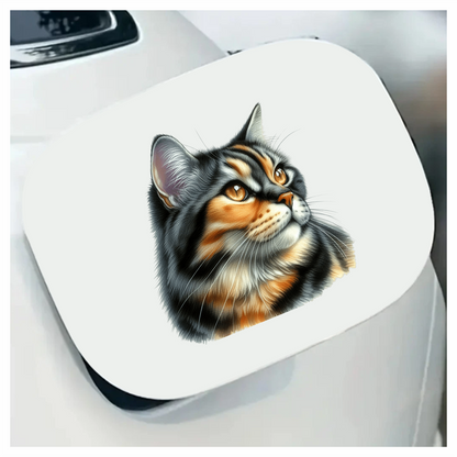 Black Tabby Cat With Golden Eyes Vinyl Sticker Decal