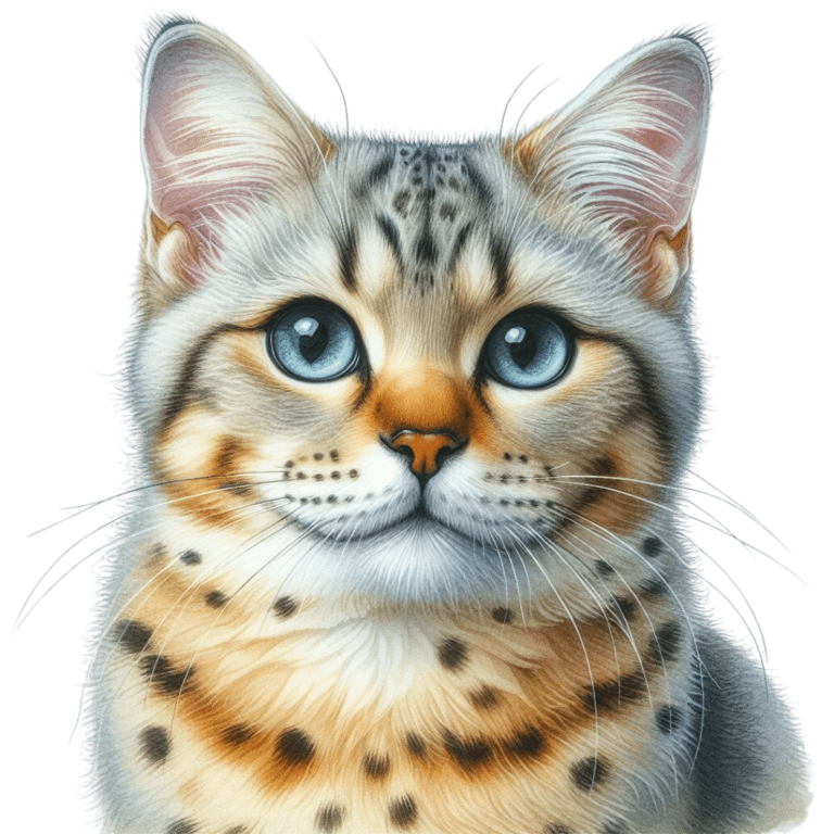 Brown Bengal Cat With Blue Eyes Vinyl Sticker Decal