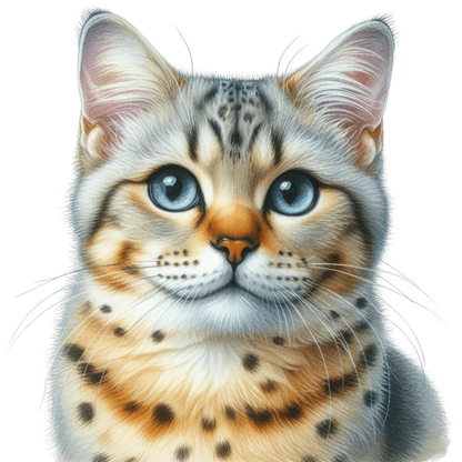 Brown Bengal Cat With Blue Eyes Vinyl Sticker Decal