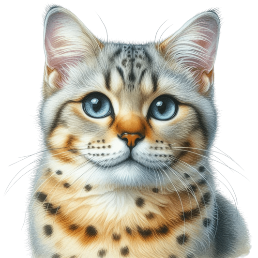 Brown Bengal Cat With Blue Eyes Vinyl Sticker Decal